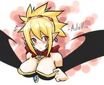  blonde_hair bow bowtie breasts disgaea eu03 face hairband large_breasts makai_senki_disgaea_2 pointy_ears red_eyes rozalin solo wings 