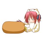  :3 animal_costume back bear_costume bear_tsukasa bear_yutaka capybara-san chibi hiiragi_tsukasa kobayakawa_yutaka lowres lucky_star lying minami_(colorful_palette) multiple_girls o_o on_side red_hair simple_background sitting 