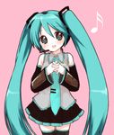  aqua_hair detached_sleeves hatsune_miku long_hair solo thighhighs twintails usashiro_mani very_long_hair vocaloid zettai_ryouiki 