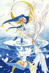  1girl card_captor_sakura female fuuin_no_tsue kinomoto_sakura reflection solo water wings 