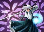  hitodama jerry konpaku_youmu konpaku_youmu_(ghost) solo sword touhou weapon 