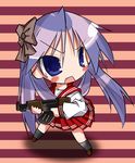  chibi gun hiiragi_kagami itotin lucky_star purple_hair ryouou_school_uniform school_uniform serafuku solo weapon 