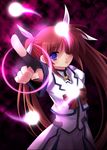  bow cool_your_head fingerless_gloves gloves lyrical_nanoha magical_girl mahou_shoujo_lyrical_nanoha_strikers purple_eyes red_bow red_hair solo takamachi_nanoha twintails waist_cape white_devil yukizuki_chikuba 