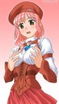  blush dress grope hat m.o.m.o. pink_hair short_hair xenosaga xenosaga_episode_iii 