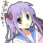  bangs hiiragi_kagami long_hair lowres lucky_star oekaki purple_hair shinonome solo 