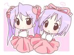  chibi hiiragi_kagami hiiragi_tsukasa lucky_star mirai_(sugar) multiple_girls purple_hair siblings sisters twins 