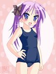  hiiragi_kagami lucky_star neopure one-piece_swimsuit purple_hair school_swimsuit solo swimsuit 