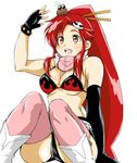  boota pink_legwear pink_thighhighs red_hair tengen_toppa_gurren-lagann tengen_toppa_gurren_lagann thighhighs yoko_littner yoko_ritona 