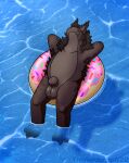  2025 3_toes animal_genitalia anthro armpit_hair artist_name back_mane balls big_balls big_sheath biped black_mane black_scutes body_hair cast_shadow claws countershade_face countershade_torso countershading donut_pool_toy eyes_closed facial_markings feet fluffy_ears front_view fully_sheathed genitals hands_behind_head head_markings hi_res high-angle_view jayk_(emx) lying lying_on_object lying_on_pool_toy male mane markings mottled mottled_body mouthless nonbinary_(lore) nude nude_anthro nude_male omnibeast omnitope on_back partially_submerged photo_background photography_(artwork) plantigrade pointy_ears pool pool_float pool_toy prick_ears purple_body purple_countershading purple_inner_ear purple_markings scutes shaded sheath slightly_chubby slightly_chubby_anthro slightly_chubby_male snout soft_shading solo spots spotted_markings swim_ring tear_(marking) text therandomguy22 three-quarter_view toe_claws toes toony water 