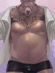 anthro bear belly ben_bigger clothing fug@9 fur male mammal mihoyo nipples pecs solo underwear zenless_zone_zero
