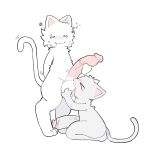 >w< 1:1 anthro ball_lick ball_suck balls big_balls big_penis blush blush_lines cheek_tuft circumcised colored digitigrade domestic_cat duo f_d_e_i_a facial_tuft felid feline felis fur genitals grey_body grey_fur hi_res holding_balls holding_penis huge_penis humanoid_genitalia humanoid_penis kneeling licking male male/male mammal navel on_ground oral owo paws penis sex simple_background small_but_hung sucking tail tongue tuft vein white_background white_body white_fur
