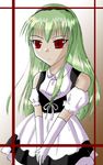  1girl bangs galaxy_angel green_hair long_hair red_eyes solo vanilla vanilla_h 