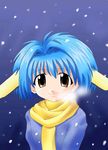  blancmanche_mint blue_hair galaxy_angel green_eyes mint_blancmanche snow 