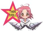  :3 blush drill drill_hair english guitar_(guitars) kogami_akira lucky_star pink_hair solo star too_literal twin_drills yellow_eyes 