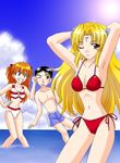  blonde_hair blue_eyes brown_eyes crossover franboise_ranpha galaxy_angel neon_genesis_evangelion ranpha_franboise red_hair soryu_asuka_langley swimsuit 