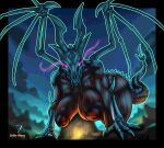 absurd_res anthro areola big_breasts bone breasts deltavinny dragon female hi_res looking_at_viewer mythological_creature mythological_scalie mythology necrosan nipples nude primal_rage scalie skeleton skinless solo thick_thighs undead