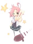  kanikama kogami_akira lucky_star school_uniform solo thighhighs v 