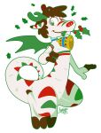 2017 3_fingers alpha_channel anthro antlers bell bell_collar blue_collar brown_fingers brown_hair brown_toes christmas closed_smile collar collar_only colored colored_line_art digital_drawing_(artwork) digital_media_(artwork) dragon eastern_dragon english_description fingers full-length_portrait green_antlers green_eyes green_line_art green_stripes green_wings hair heterochromia hi_res holidays holly_(plant) horn leaf male male_anthro membrane_(anatomy) membranous_wings mouth_closed multicolored_body multicolored_scales multicolored_tail mythological_creature mythological_scalie mythology no_pupils nude plant plant_in_mouth portrait raygirl red_eyes red_stripes scales scalie shaded signature simple_background smile solo striped_body striped_scales stripes tail transparent_background white_body white_scales white_tail winged_dragon wings zono_(skooterwolf)