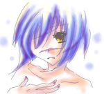  blue_hair busou_renkin lowres scar tsumura_tokiko yellow_eyes 