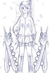  busou_renkin monochrome scar school_uniform seifuku serafuku sketch tsumura_tokiko valkyrie_skirt 