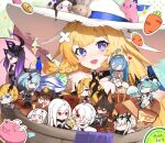  ! 3boys 6+girls :d ahoge animal_ears aqua_hair artist_name bandage_over_one_eye barefoot berenica_(duet_night_abyss) black_hair black_thighhighs blonde_hair blue_eyes blue_hair blue_hairband blush braid bread brown_hair camilla_(duet_night_abyss) carrot center-flap_bangs chibi closed_mouth coat coin commentary copyright_name dress duet_night_abyss filbert_(duet_night_abyss) fina_(duet_night_abyss) food gradient_hair grey_eyes grey_hair hair_intakes hair_ornament hair_over_one_eye hairband highres horns jellyfish margie_(duet_night_abyss) multicolored_hair multiple_boys multiple_girls outsider_(duet_night_abyss) phoxhunter_(duet_night_abyss) pig psyche_(duet_night_abyss) purple_eyes purple_hair randy_(duet_night_abyss) rebecca_(duet_night_abyss) red_eyes rhythm_(duet_night_abyss) sibylle_(duet_night_abyss) smile snow_(duet_night_abyss) sonaworld symbol-only_commentary symbol-shaped_pupils the_boy_in_the_dream_(duet_night_abyss) thighhighs tongue truffle_(duet_night_abyss) white_coat white_hair white_thighhighs 