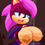 1:1 artist_name bedroom_eyes big_breasts breasts color_by_number digital_media_(artwork) eulipotyphlan female flashing flashing_breast flashing_breasts hair hedgehog hi_res humanoid looking_at_viewer mammal motion_lines narrowed_eyes open_mouth pink_eyes pink_hair pixel_(artwork) pose saga seductive sega signature solo sonia_the_hedgehog sonic_the_hedgehog_(series) sonic_underground superrobotgirl65 text