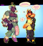 absurd_res animal_genitalia animal_penis animate_inanimate anthro clothing diablo_(meleeniacs) duo electronics english_text equine_genitalia equine_penis explicitly_stated_consent eyebrows faceless_character faceless_male facial_piercing femboy for_a_head fur_collar genitals hat headgear headwear hi_res hooves horn humanoid_genitalia humanoid_penis living_pinata looking_away male matador_(meleeniacs) meleeniacs_(roblox) midriff mokkat muscular muscular_anthro muscular_male nose_piercing nose_ring object_head penis piercing pinata ring_piercing screen screen_face screen_head size_difference skull_symbol speech_bubble television text torn_clothing tv_head wrestling_belt wrestling_briefs