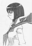  busou_renkin monochrome scar school_uniform seifuku serafuku sketch tsumura_tokiko 