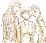  3girls clare clare_(claymore) claymore galatea jean multiple_girls 