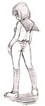  busou_renkin monochrome panties scar school_uniform seifuku serafuku sketch tsumura_tokiko underwear 