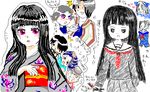  black_hair enma_ai ichimoku_ren japanese_clothes jigoku_shoujo kimono red_eyes school_uniform seifuku serafuku 