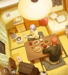  2boys bowl cozy dinner eating food fubuki_shirou inazuma_eleven inazuma_eleven_(series) multiple_boys perspective ryuugo_someoka someoka_ryuugo table 