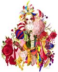  bad_id bad_pixiv_id blonde_hair cefca_palazzo clown colorful facepaint feathers final_fantasy final_fantasy_vi flower male_focus rose sakizou solo traditional_media 