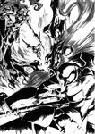  grand_zamboa greyscale mecha monochrome no_humans official_art scan super_robot tengen_toppa_gurren_lagann tengen_toppa_gurren_lagann:_lagann-hen tengen_toppa_solvernia tengen_toppa_yoko_w_tank weapon 