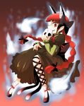  animal_ears braid cat_ears cat_tail extra_ears hair_ribbon hecktop highres kaenbyou_rin multiple_tails red_eyes red_hair ribbon short_hair solo tail touhou twin_braids twintails 