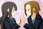  akiyama_mio bad_id bad_pixiv_id black_eyes black_hair blush brown_eyes brown_hair k-on! long_hair multiple_girls school_uniform short_hair tainaka_ritsu umeboshitora 