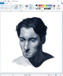  1boy :| art_program_in_frame beard black_hair christian_young closed_mouth colored_skin commentary cropped_shoulders expressionless facial_hair grey_skin looking_to_the_side male_focus microsoft_paint_(medium) microsoft_paint_(software) original portrait screenshot short_hair solo symbol-only_commentary 