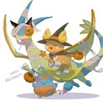  :3 alolan_raichu alternate_color animal_ears animal_focus bad_id bad_pixiv_id bandaged_head bandaged_neck bandaged_tail bandaged_wings bandages black_cape black_eyes black_hat blue_eyes blush_stickers bright_pupils butter_(oshi8kyoumoh) candy cape cat_ears claws clothed_pokemon commentary eating elbow_carry english_text fake_animal_ears floating flygon food full_body halloween halloween_bucket hands_up happy happy_halloween hat holding holding_candy holding_food holding_lollipop holding_wand leg_up lollipop looking_afar looking_at_another looking_to_the_side marill mouth_hold no_humans objectification open_mouth pokemon pokemon_(creature) pumpkin_costume shiny_pokemon simple_background smile standing standing_on_one_leg staryu walking wand white_background white_pupils witch_hat 