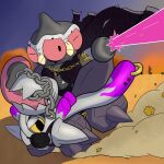 1:1 1_eye absurd_res ambiguous_gender animate_inanimate anoelotl arceus_symbol barbell_piercing bdsm_gear beak beak_piercing belt belt_buckle big_eyes big_tongue biker black_body black_clothing black_eyeliner bondage_gear bridge_piercing buckle cactus cape chain clay_creature claydol clothing covered_mouth debris desert digital_drawing_(artwork) digital_media_(artwork) drifting driving duo eyeliner facial_piercing fishnet_clothing flame_pattern floating_hands flowing_cape furgonomics furry-specific_piercing gem generation_3_pokemon generation_9_pokemon gold_(metal) gold_jewelry gold_necklace gold_ring hi_res jewelry kicking_up_dirt laser living_machine living_vehicle machine makeup mouth_held_open mouth_mask multi_eye necklace nintendo nose_piercing one_eye_closed open_mouth piercing plant pokemon pokemon_(species) red_sclera revavroom riding_on_back sand serious_face shaded shooting_weapon sky spiked_wheel spikes star starry_sky sunset tongue tongue_out torn_cape torn_clothing vehicle yellow_beak yellow_eyes yellow_sclera