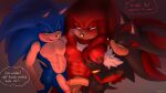 2026 anthro anthro_on_anthro balls dialogue echidna english_text eulipotyphlan foreskin genitals group hedgehog hi_res knuckles_the_echidna krazyelf male male/male mammal monotreme nude open_mouth open_smile penis sega shadow_the_hedgehog simple_background smile sonic_the_hedgehog sonic_the_hedgehog_(series) text trio