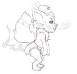 anonymous_artist anthro clothed clothing diaper digital_media_(artwork) feces fur gnar_(lol) league_of_legends looking_relieved male riot_games side_view simple_background soiled soiled_diaper solo stink_fumes tail tencent unclean_diaper used_diaper wearing_diaper