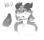 absurd_res animal_genitalia anthro chest_tuft countershading dragon erection fur furred_dragon furred_scalie genital_slit genitals hi_res horn huntings male mythological_creature mythological_scalie mythology penis red_the_explorer scalie solo tapering_penis tuft white_body white_countershading