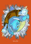  blastoise blue_skin cannon character_name colored_sclera colored_skin commentary_request full_body highres looking_at_viewer no_humans ookiitora128706 orange_background pokemon pokemon_(creature) pokemon_focus powering_up shoulder_cannon simple_background solo tail turtle yellow_eyes 