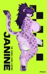2025 4_toes 5_fingers anthro areola balls_outline big_breasts big_penis bodily_fluids breasts bulge chromapan clothed clothing detailed_bulge english_text feet felid fingers fur genital_outline genitals green_background gynomorph hair hair_over_eyes hi_res huge_penis intersex mammal markings muscular muscular_anthro muscular_arms muscular_gynomorph muscular_intersex nipples pantherine pawpads penis penis_outline ponytail purple_body purple_fur signature simple_background smile snow_leopard solo spots spotted_markings sweat tail text toes topless topless_gynomorph topless_intersex