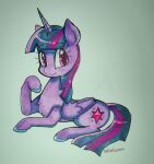 belle_kieran chest_tuft equid equine female feral friendship_is_magic hasbro hi_res hooves horn looking_at_viewer mammal marker_(artwork) my_little_pony mythological_creature mythological_equine mythology raised_hoof simple_background smile smiling_at_viewer solo traditional_media_(artwork) tuft twilight_sparkle_(mlp) winged_unicorn wings