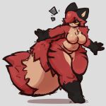 1:1 anthro big_breasts big_tail biped black_ears black_hands black_stripes breasts chest_tuft countershade_fur countershade_torso countershading crumbleferret domestic_ferret emanata featureless_breasts female front_view fur hi_res lyric_(crumbleferret) mammal monotone_background mustelid musteline red_body red_fur simple_background slightly_chubby solo standing stripes tail tan_body tan_countershading tan_fur tan_inner_ear thick_thighs true_musteline tuft weasel white_background yellow_sclera