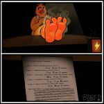 2026 2_toes absurd_res anthro apron avian beak bird blarf022 blush chica_(fnaf) chicken clasped_hands classic_chica_(fnaf) clothing dirty dirty_feet english_text feathers feet feet_up female five_nights_at_freddy's foot_focus foot_on_table furniture galliform hi_res looking_away musk phasianid scottgames smell_profile smelly smelly_feet soles solo stink_fumes table text toes yellow_body yellow_feathers