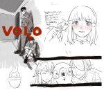  1boy 1girl absurdres aiming akari_(pokemon) black_hat black_shoes blush budew commentary crying crying_with_eyes_open grey_eyes hair_over_eyes hat highres holding holding_pokemon jacket long_hair looking_at_viewer low-tied_long_hair octillery open_clothes open_jacket partially_colored pokemon pokemon_(creature) pokemon_legends:_arceus red_hat remoraid sara_(yeahx2wowx2) shoes tears twitter_username volo_(pokemon) 