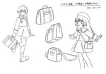  angelic_layer kobayashi_hatoko monochrome school_uniform seifuku serafuku sketch suzuhara_misaki thighhighs 