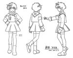  angelic_layer monochrome school_uniform seifuku serafuku sketch suzuhara_misaki thighhighs 